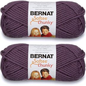 Bernat 2-Pack - Softee Chunky Yarn, Dark Mauve, Single Ball