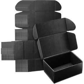 Munbyn 25 Pack Shipping Box 9x6x4 بوصة ، مربع بريدي مموج للأعمال التجارية الصغيرة والتعبئة والنقل ، مربع هدايا البريد ، الأسود in Kuwait