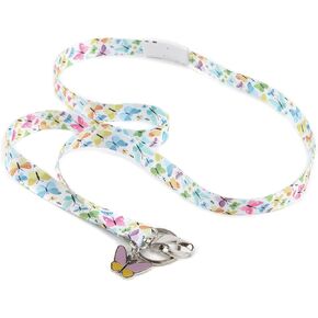Lanyards for Women 19" Ribbon Lanyard ID Card & Key Holder with Badge Reels Retractable for Nurses Office Workers Teachers Students Breakaway Lanyards for Id Badges (Vibrant Wildflowers)