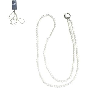 Pearl Necklace Lanyards for ID Badges，Imitation Pearls Beaded Lanyard for Women，Fashion Lanyard，Keys for Women Huge Big White Beaded，Beaded Lanyards for ID Badges，Teacher Lanyards Holder Cute