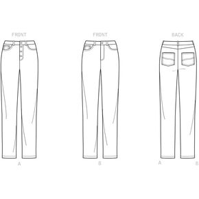 Simplicity Misses' and Women's Vintage Jeans Packet, Code 9266 Sewing Pattern, Sizes 10-18, White