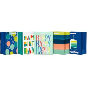 American Greetings 6.5" Small Gift Bags for Birthday and Celebrations (5-Count)