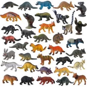 JOKFEICE 36PCS Small Animal Figures for Kids – Realistic Forest Animal Toys Set, Woodland Creatures Figurines, Educational Party Cake Toppers, Learning Toys for Toddlers and Children
