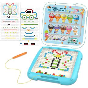 KWYZ 2 in 1 Magnetic Color and Number Maze & Drawing Board, Toddler Toys 2-3 3-5 Montessori Learning Toys for Toddlers 2-4 Years, 2 Uses Color Matching Counting Toddler Activities