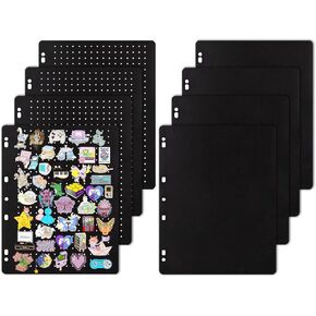 A4 Enamel Pin Display Book with 8 Flip-Pages (4 Page Holes Felt,4 Page Thin Felt), Clear PVC Cover, Hold up to 320 Pins Large Capacity Creative Pin Collection, Portable Pin Trading Book