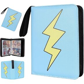 ألبومات بطاقة تداول قابلة للتحصيل ، 4 جيب CARD BINDER ، 400 جيب مزدوج POCK PU PREMIUM ZIP TRADING COLLECTION BINDER مع 50 أكمام قابلة للإزالة ، مجلد البطاقات Fortcg ، بطاقات رياضية (Blue)