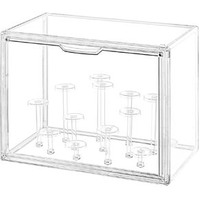 Clear Acrylic Display Case with Free-Combination Holder, Large Blind Box for Figures, Dustproof Storage Organizer with Magnetic Door for Action Figures Toys, Stackable Collectibiles Showcase