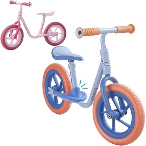 iSporter 10inch or 12inch Kids Balance Bike for Toddler 2 Year Old, Boys Girls Ages 2-5, Gift Push Bikes, No Pedal Training Bicycle, with Footrest, Puncture-proof Tyres, and Height Adjustable