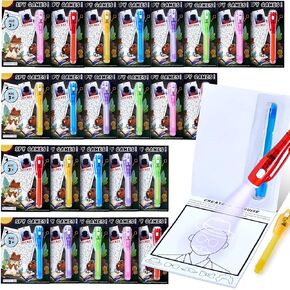 24 Pcs Invisible Ink Pens with UV Light for Kid, Valentines Spy Pen Party Favors for Kids 4-8 8-12,Goodie Bags Stuffers for Boys Girls