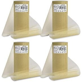 Expo International Pack of 4 Premium Shiny Spools of 6 Inch X 25 Yards | Light Gold Tulle