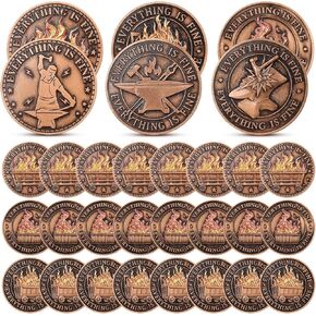 24 Pcs Dumpster Fire Challenge Coin Dumpster Fire Desk Accessories Double Sided Hilarious Medallion Employee Appreciation Medallion for Staff Coworker Funny Coin Office Gifts(Silver)