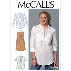 McCall's Patterns Misses' Laced or Split-Neck Tops and Dress