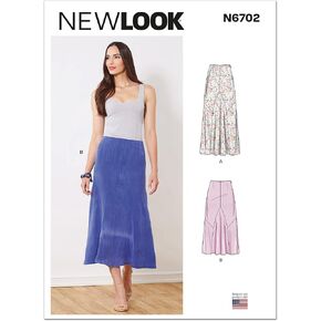 New Look Misses' Skirt Sewing Pattern Kit, Code N6702, Sizes 6-8-10-12-14-16-18