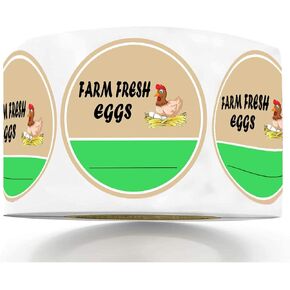 Farm Fresh Eggs Stickers，2 Inch Round - Fresh Eggs Farmer's Market Packaging Farm Fresh Produce, Farm Fresh, Egg Carton Labeling, Hobby Farm Stickers （500Pcs）