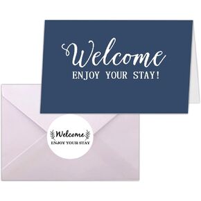 Besttile Hotel & Motel Greeting Cards,4x6 inch Welcome Enjoy Your Stay Welcome Guests Card with Envelope,20 Pcs Per Pack