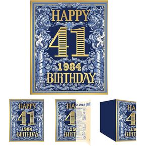 2025 80th Birthday Greeting Card, 80 Years Old Birthday Gift Card,Memory Back In 1945,Vintage Blue Gold（Envelope） in Kuwait