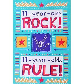 Greeting Card Happy Birthday Year Olds Rock Rule Are The Coolest of Cool