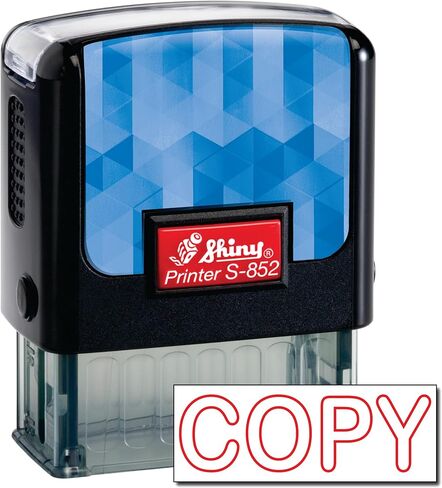 Shiny Copy Stamp Self Inking Rubber Stamp, 1/2" by 1-1/2" Impression Area, Red Ink, Refillable in Kuwait