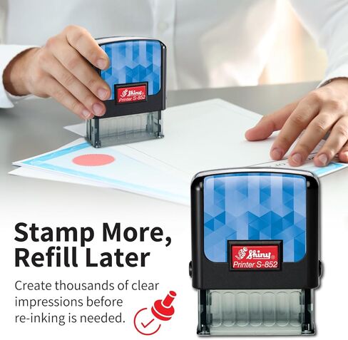 Shiny Copy Stamp Self Inking Rubber Stamp, 1/2" by 1-1/2" Impression Area, Red Ink, Refillable in Kuwait