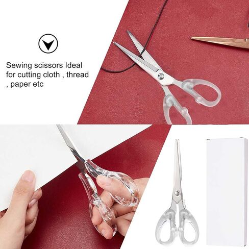 SUNNYCLUE 6.3 Inch Acrylic Handle Scissors Stainless Steel Scissors Paper Shears Scissors Students Round Edge Scissors Stainless Steel Scissors with Acrylic Handle Rainbow Color Scissors Craft Tool in Saudi Arabia