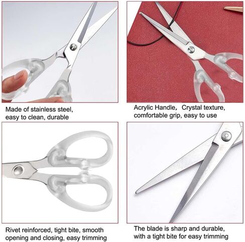 SUNNYCLUE 6.3 Inch Acrylic Handle Scissors Stainless Steel Scissors Paper Shears Scissors Students Round Edge Scissors Stainless Steel Scissors with Acrylic Handle Rainbow Color Scissors Craft Tool in Saudi Arabia