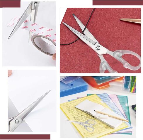 SUNNYCLUE 6.3 Inch Acrylic Handle Scissors Stainless Steel Scissors Paper Shears Scissors Students Round Edge Scissors Stainless Steel Scissors with Acrylic Handle Rainbow Color Scissors Craft Tool in Saudi Arabia