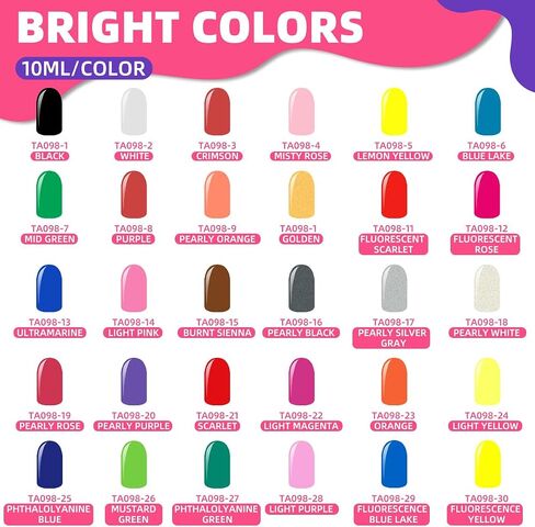 OPHIR 30 COLORS NAIL NAIN ARKS Airbrush Paint Paint Paint Paint/PININGS For Dail Stencils Paint in Kuwait