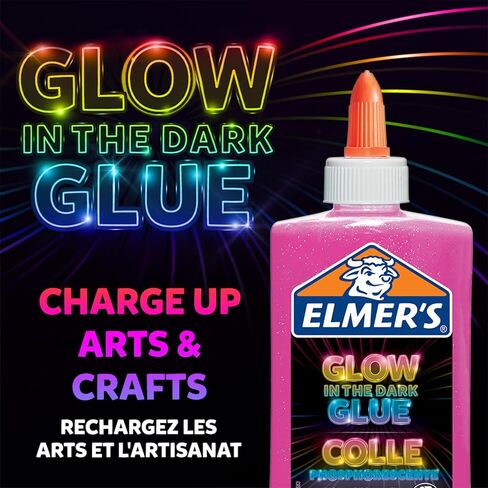 غراء سائل Elmer في الظلام والوردي و 148 مل وقابل للغسل وصديق للطفل ، رائع للحرف اليدوية in Kuwait