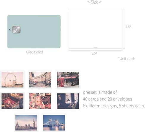 Monolike message card The flower - mix 40 cards, 20 envelopes pack, emotional and sophisticated mini cards in Kuwait