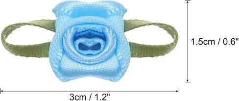 MECCANIXITY 100pcs Beige Ribbon Roses 5/8"x1-3/16" Mini Roses for Crafts Little Satin Bows Roses Artificial Flowers in Kuwait