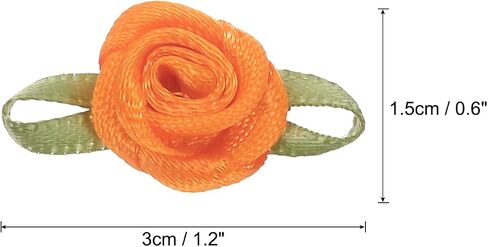 MECCANIXITY 100pcs Beige Ribbon Roses 5/8"x1-3/16" Mini Roses for Crafts Little Satin Bows Roses Artificial Flowers in Kuwait