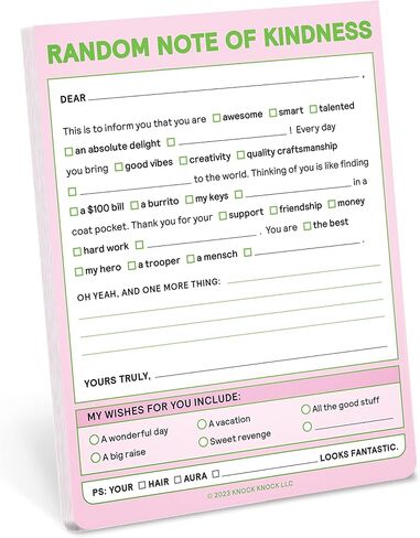 Knock Knock 1-Count Random Note of Kindness Nifty Note Pads, Checklist Memo Pads, 4 x 5.25-inches each (Pastel) in Saudi Arabia