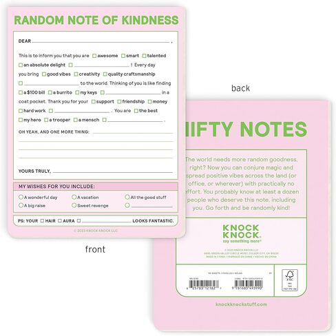 Knock Knock 1-Count Random Note of Kindness Nifty Note Pads, Checklist Memo Pads, 4 x 5.25-inches each (Pastel) in Saudi Arabia