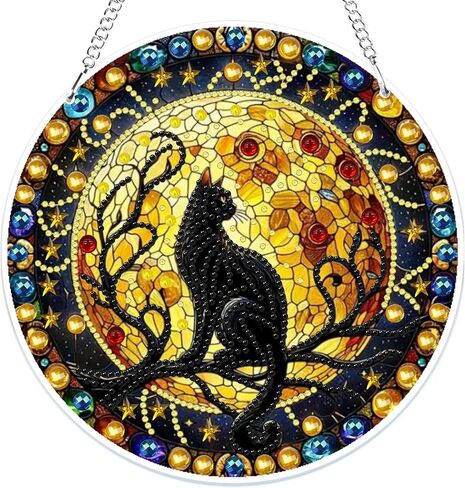 MOGTAA Hanging Diamond Art Painting Pendant Kits, 5D Owl Diamond Art Kits for Adults, DIY Landscape Diamond Painting Kits Special Crystal Gem Art for Home Decor in Kuwait