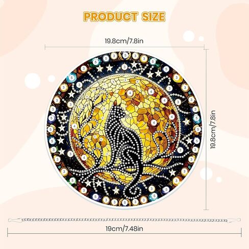 MOGTAA Hanging Diamond Art Painting Pendant Kits, 5D Owl Diamond Art Kits for Adults, DIY Landscape Diamond Painting Kits Special Crystal Gem Art for Home Decor in Kuwait