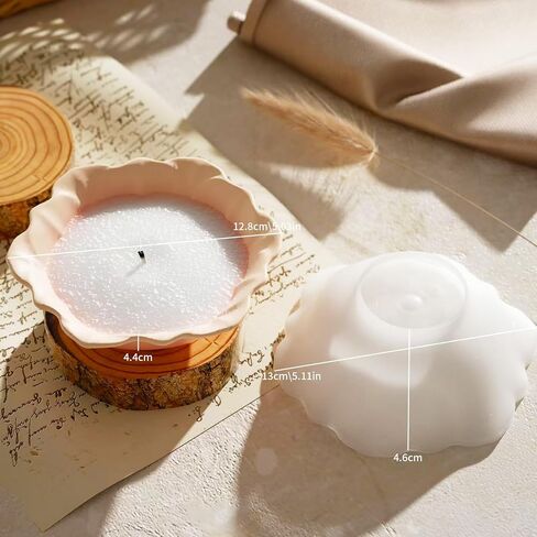 Bowl Silicone Molds Lotus Leaf Resin Bowl Mold Jewelry Tray Silicone Molds Bowl Epoxy Resin Mold Soap Dish Molds for DIY Trinket Box Jewelry Storage Plate Candle Holder (White) in Kuwait