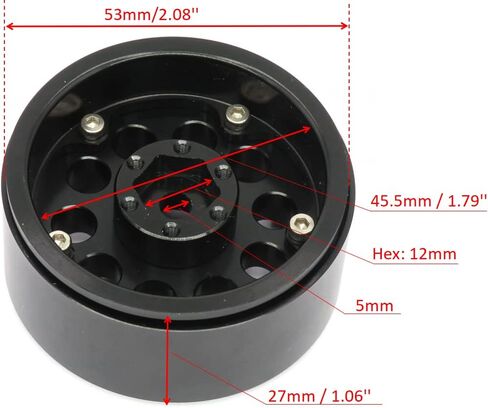 Hobbysoul 4PCS RC 1/10 الألومنيوم 1.9 '' Beadlock Wheels Rims Hex 12mm Blue LOGE FIT TRAXXAS TRX-4 / RC4WD D90 D110 TF2 / TAMIAY CC01 / AXIAL SCX10 90047 SCX10 III AXI03007 in Kuwait