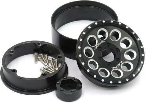 Hobbysoul 4PCS RC 1/10 الألومنيوم 1.9 '' Beadlock Wheels Rims Hex 12mm Blue LOGE FIT TRAXXAS TRX-4 / RC4WD D90 D110 TF2 / TAMIAY CC01 / AXIAL SCX10 90047 SCX10 III AXI03007 in Kuwait