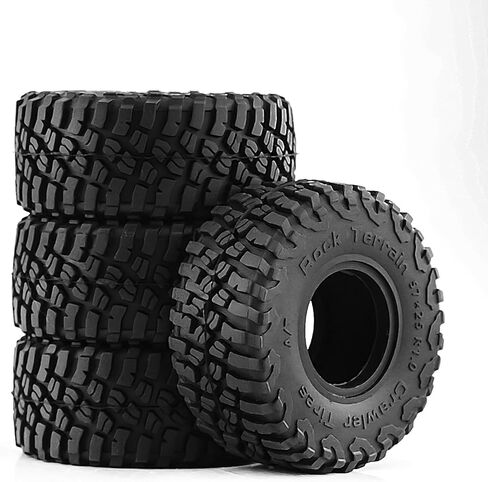 LAEFINA 57mm RC Tires and Wheels, 1.0 inch Micro Beadlock Wheel Rim for 1/18 TRX4M 1/24 RC Crawler Car SCX24 Upgrade Parts (Black Gold) in Kuwait