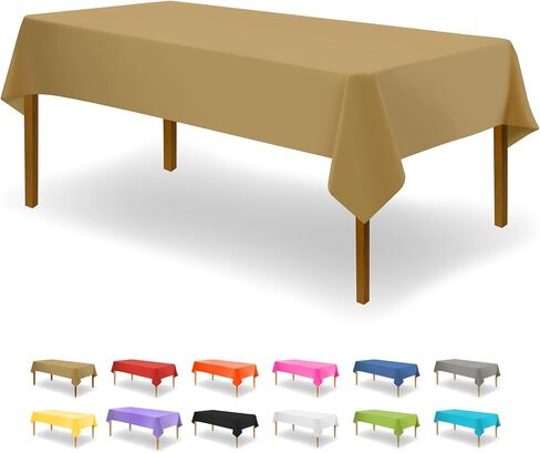 Party Dimensions White Disposable Plastic Tablecloth for Rectangle Tables (12 Pack) Table Cloths for Parties, Events & Weddings, Indoors Outdoors, 54 x 108 inches, Plastic Table Cover in Kuwait
