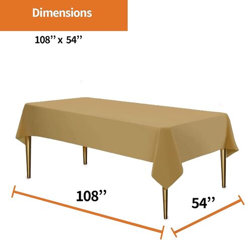 Party Dimensions White Disposable Plastic Tablecloth for Rectangle Tables (12 Pack) Table Cloths for Parties, Events & Weddings, Indoors Outdoors, 54 x 108 inches, Plastic Table Cover in Kuwait