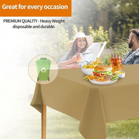 Party Dimensions White Disposable Plastic Tablecloth for Rectangle Tables (12 Pack) Table Cloths for Parties, Events & Weddings, Indoors Outdoors, 54 x 108 inches, Plastic Table Cover in Kuwait