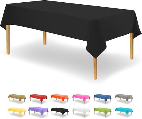 Party Dimensions White Disposable Plastic Tablecloth for Rectangle Tables (12 Pack) Table Cloths for Parties, Events & Weddings, Indoors Outdoors, 54 x 108 inches, Plastic Table Cover in Kuwait