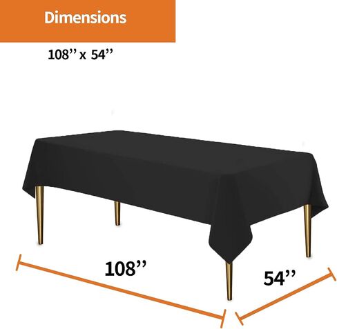 Party Dimensions White Disposable Plastic Tablecloth for Rectangle Tables (12 Pack) Table Cloths for Parties, Events & Weddings, Indoors Outdoors, 54 x 108 inches, Plastic Table Cover in Kuwait