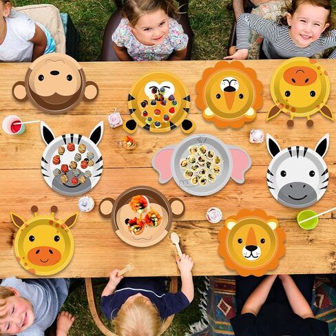 60 Count Jungle Safari Party Paper Plates Animal Shaped Disposable Plates Safari Theme Party Plates Safari Birthday Party Dinnerware Plates for Birthday Baby Shower Jungle Animal Theme Party Favors in Saudi Arabia