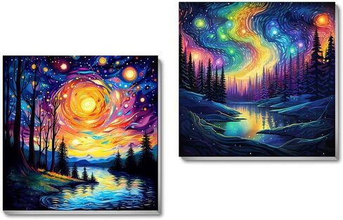 2 Pack Framed Paint by Number for Adults,DIY Small Easy Acrylic Paint by Number Kits, Colorful Balloon Paint by Numbers Kits on Canvas, Paint by Number for Beginners for Home Wall Decor 8x8inch in Saudi Arabia