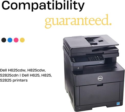 Do it Wiser Compatible Printer Toner Cartridge Replacement for Dell H625cdw H825cdw S2825cdn - High Yield Laser Cartridges 593-BBOW 593-BBOX 593-BBOY 593-BBOZ (1 Black 1 Cyan 1 Magenta 1 Yellow) in Saudi Arabia