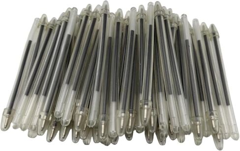 Bulk 4" Clear Flexible Bendable Round Pens with Cap for Comfortable Writing, Blue (100 Pack) in Kuwait