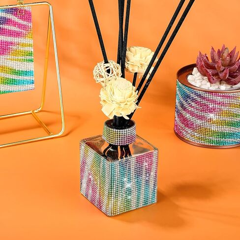 Tenare 12000 Pieces Bling Crystal Rhinestones Sticker with 2 mm Rhinestones DIY Car Decoration Self-Adhesive Glitter Crystal Gem Stickers, 9.4 x 7.9 Inch(Rose Red) in Kuwait