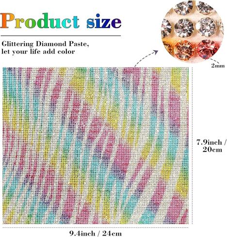 Tenare 12000 Pieces Bling Crystal Rhinestones Sticker with 2 mm Rhinestones DIY Car Decoration Self-Adhesive Glitter Crystal Gem Stickers, 9.4 x 7.9 Inch(Rose Red) in Kuwait